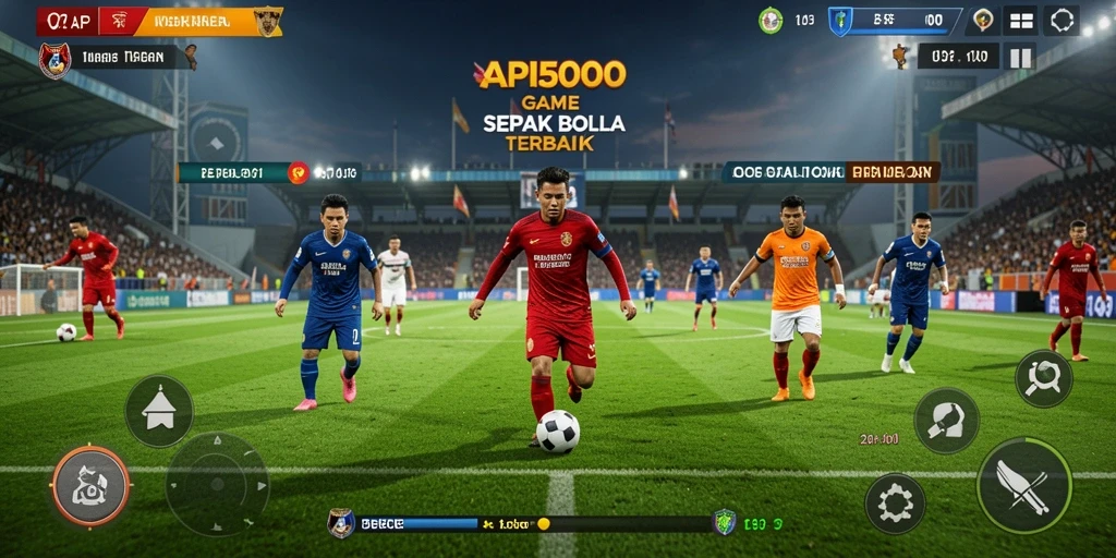 Tampilan gameplay menarik dari API5000 yang menghidupkan aksi sepak bola.