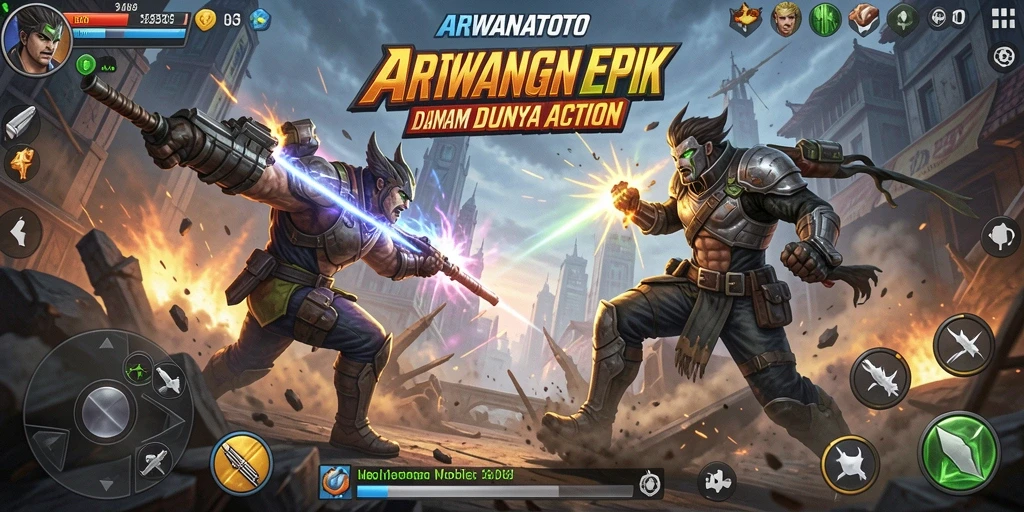 Screenshot ARWANATOTO menampilkan aksi pertarungan seru dan grafis yang memukau.