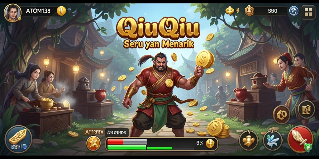 Tampilan gameplay seru QiuQiu di ATOM138.