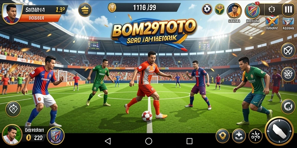 Tampilan screenshot utama BOM29TOTO menunjukkan gameplay olahraga yang dinamis.