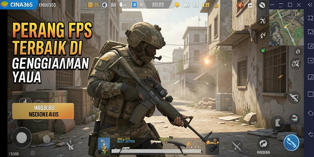 Tampilan seru gameplay CINA365 dalam pertempuran FPS.