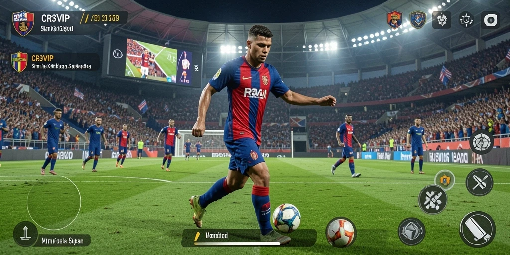 Tampilan gameplay CR7VIP dengan aksi mendebarkan di lapangan.