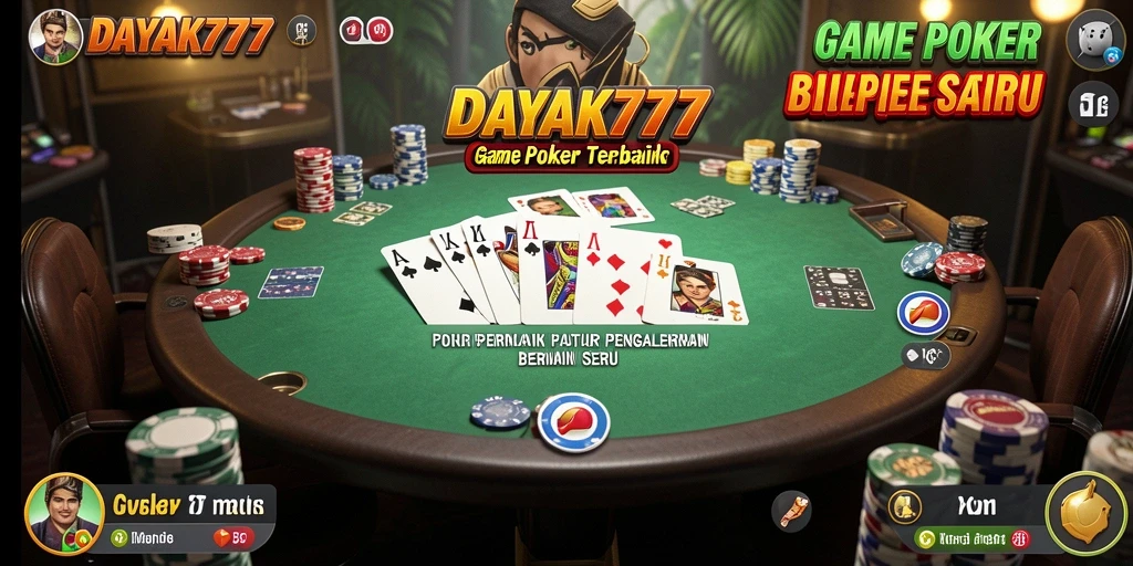 Tampilan gameplay Poker seru di DAYAK777 dengan interaksi langsung.