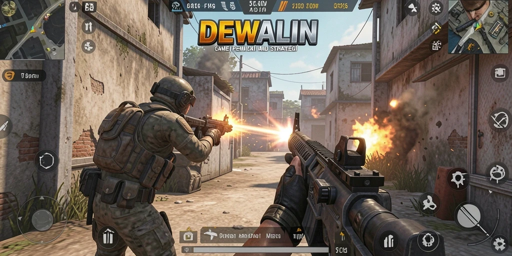 Screenshot gameplay DEWALIN dengan aksi tembak-menembak yang seru.