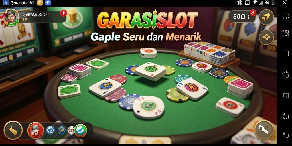 Screenshot GARASISLOT menampilkan keseruan gameplay Gaple yang interaktif.