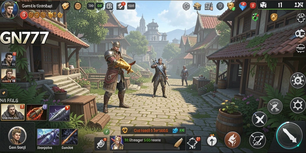 Screenshot menampilkan pertempuran seru dalam gameplay SLG GN777.