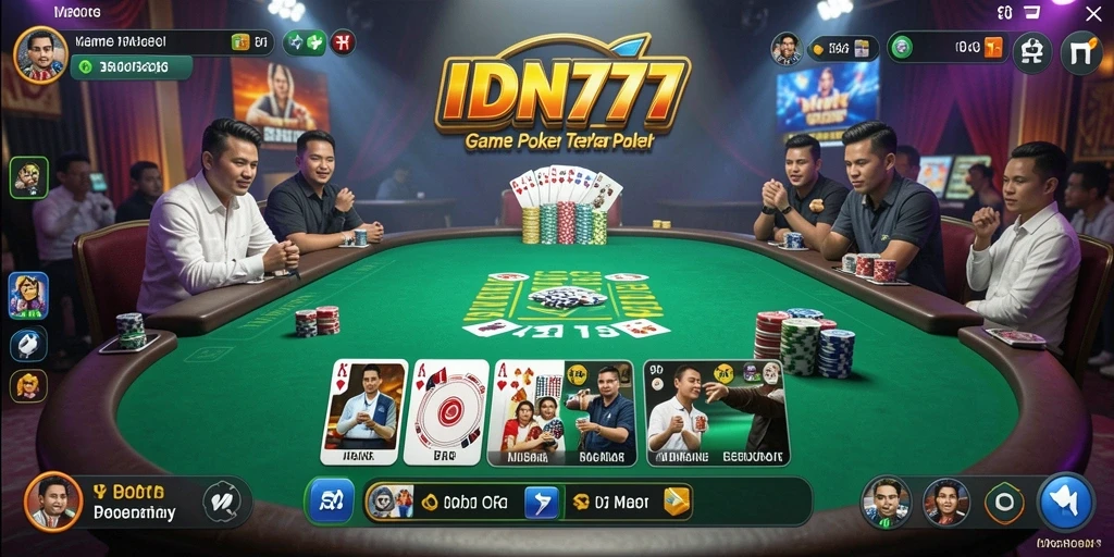 Menampilkan gameplay seru dalam aplikasi poker IDN777.