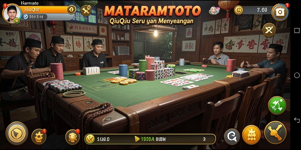 Tampilan menarik dari gameplay QiuQiu di MATARAMTOTO.