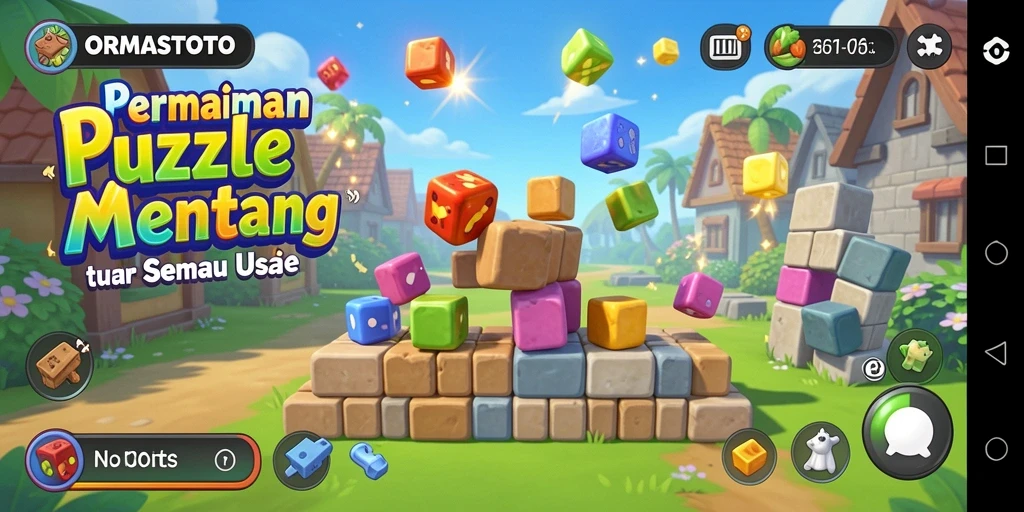 Screenshot gameplay ORMASTOTO menampilkan tantangan puzzle yang menarik.