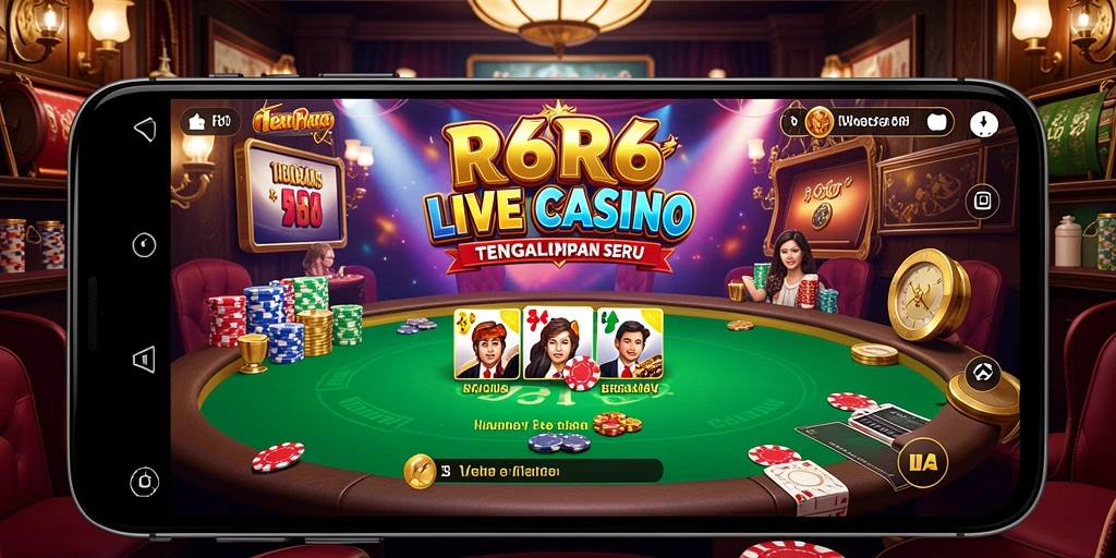 Tampilan gameplay Live Casino di R6R6 yang menarik dan interaktif.