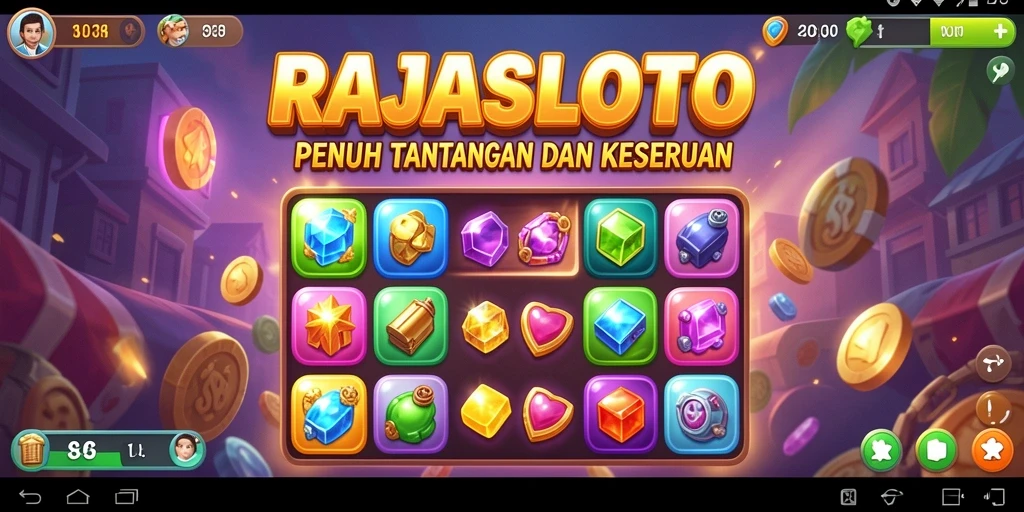 Gameplay Match-3 yang seru dan penuh warna di RAJASLOTO.
