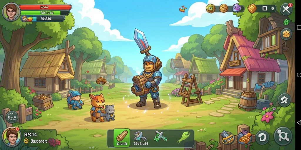Gameplay RR44 dengan karakter dan tampilan grafis yang menarik.