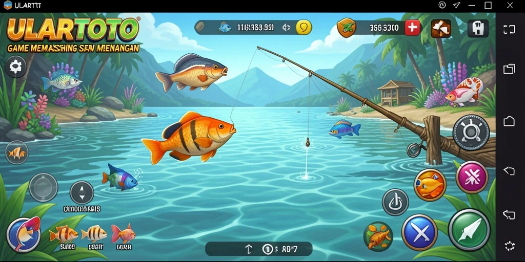 Gameplay ULARTOTO dengan beragam ikan dan lokasi menawan.
