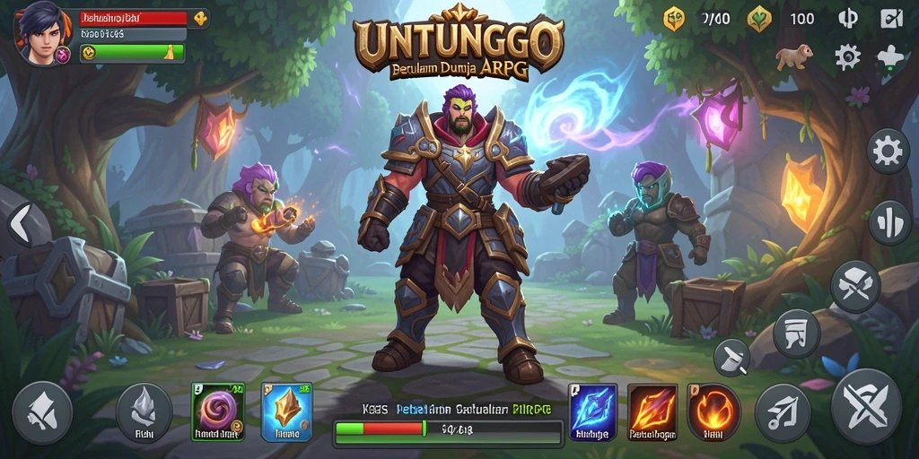 Tampilan epic dari gameplay petualangan ARPG yang seru.