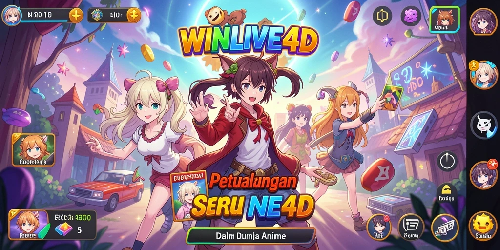 Screenshot gameplay WINLIVE4D menampilkan aksi seru karakter Anime.