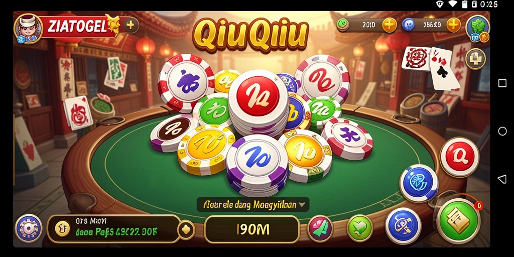 Tampilan gameplay QiuQiu yang seru dan menegangkan.
